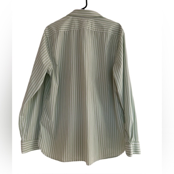 AMERICAN EAGLE ~ Men’s Long Sleeve Dress or Casual Green Striped Shirt size XL - Picture 4 of 7